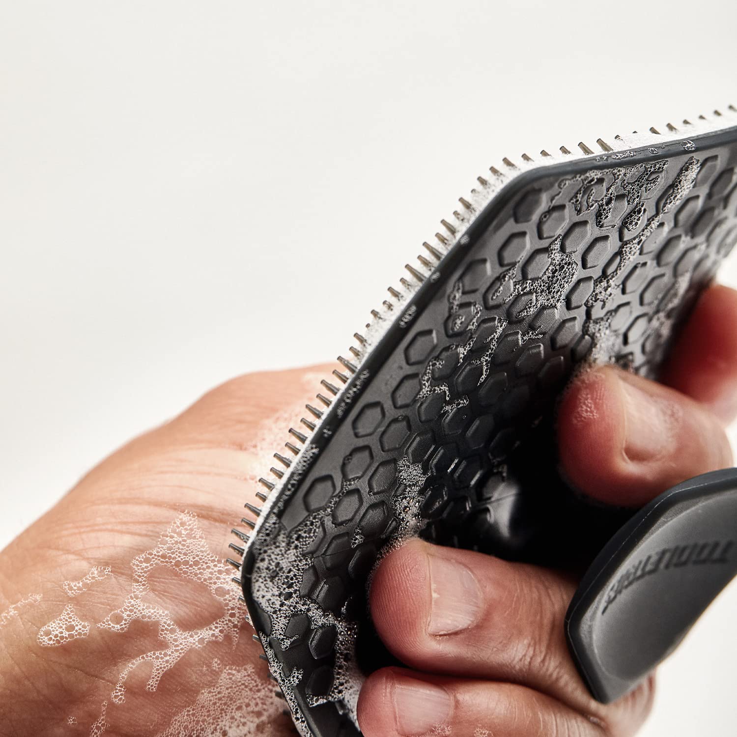 Tooletries - The Ultimate Scrubber Set - with 2X Scrubbers & Holders - Silicone Toiletry Organizer, Shower & Bathroom Accessory - Features Silicone-Grip Technology, Removable & Reusable - Charcoal